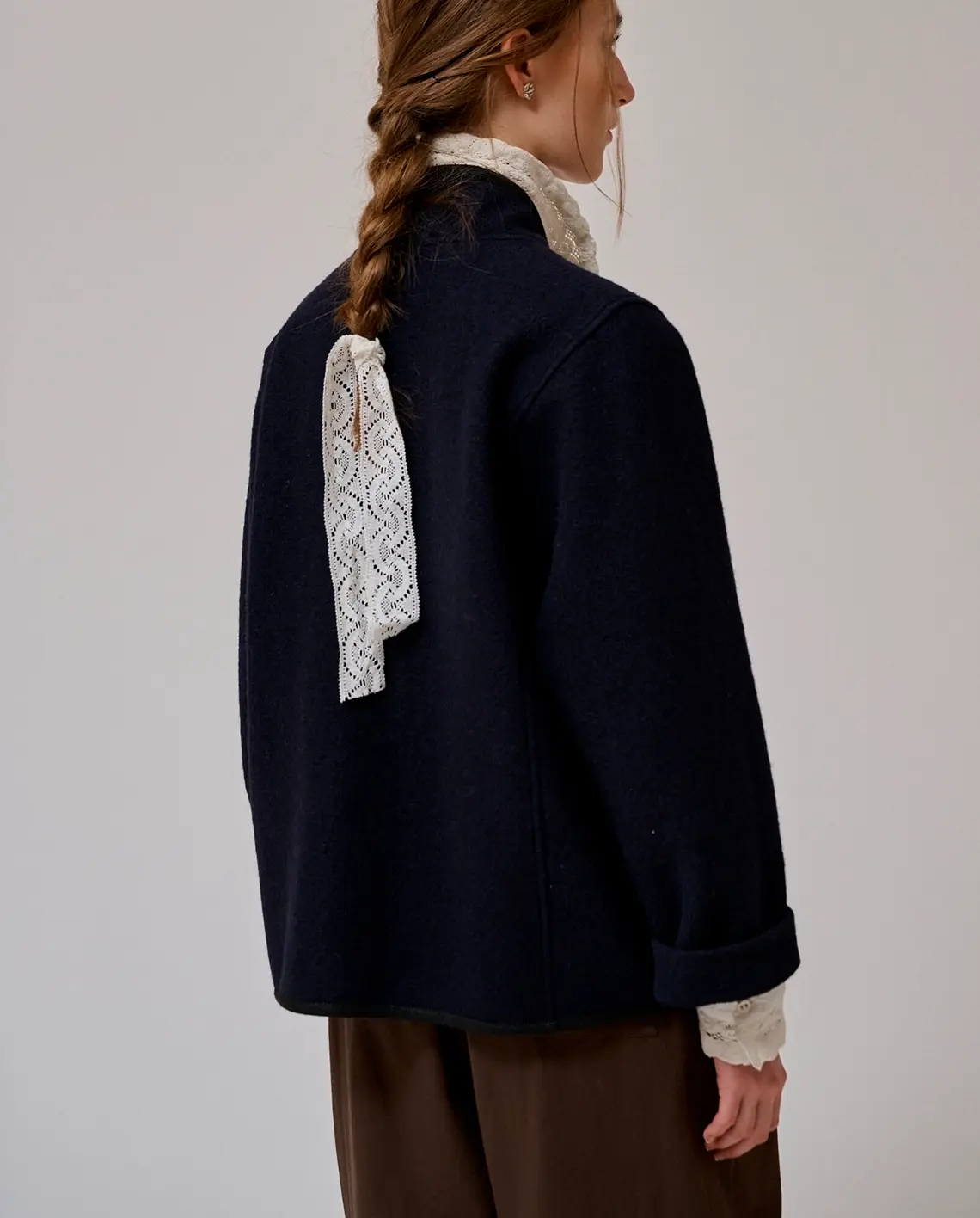 Anne-mi_Hill_Ls_Wool_Jacket_Dark_Navy_Model_Back_LittleColumbine