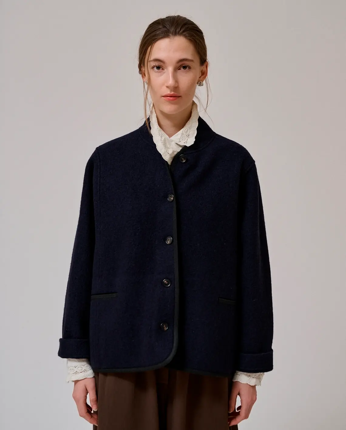 Anne-mi_Hill_Ls_Wool_Jacket_Dark_Navy_Model_LittleColumbine