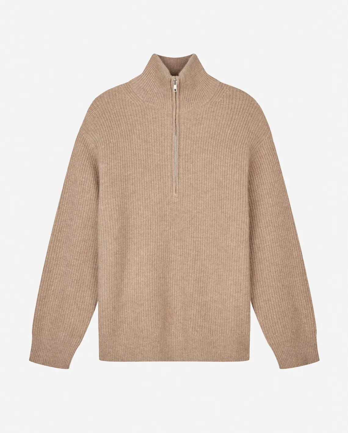 PeoplesRepublicOfCashmere_WomensPremiumRibZipTurtleneck_Toast_LittleColumbine